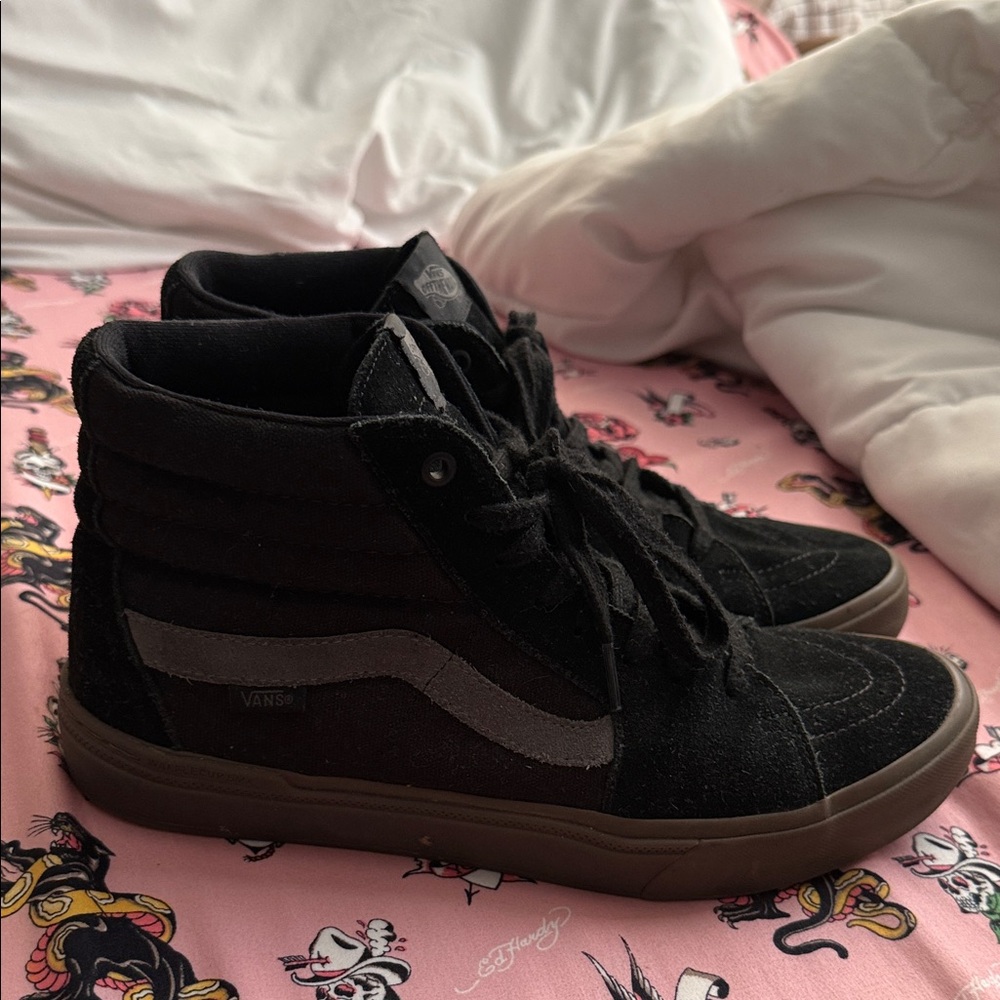 Vans Black and Gray High-Top Sneakers